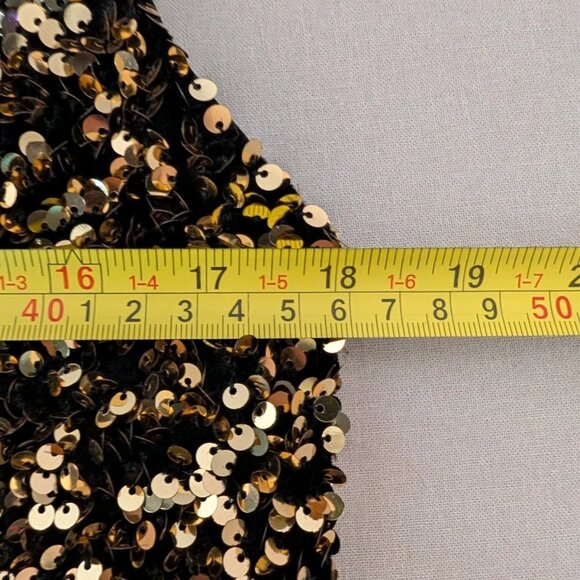 (NWT) Banana Republic Gold Sequin Mini Dress Size M Cocktail Party Sparkle Shift - Picture 5 of 11